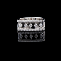 0.80 TCW Modern Geometric Lab Diamond Band Unique Open Frame Design in Round Cut