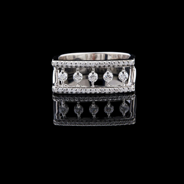 0.80 TCW Modern Geometric Lab Diamond Band Unique Open Frame Design in Round Cut