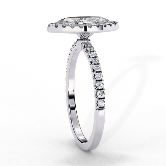 0.82 CT Starry Night Inspired Celestial Marquise Cut Moissanite Diamond Engagement Ring