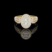Radiant Shape Lab Diamond  Halo Cluster Ring