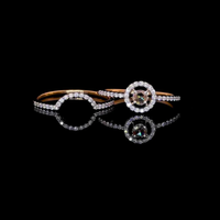 0.90 CT Exclusive Rose Gold Lab Grown Round Cut Diamond Double Band Wedding Ring Gift