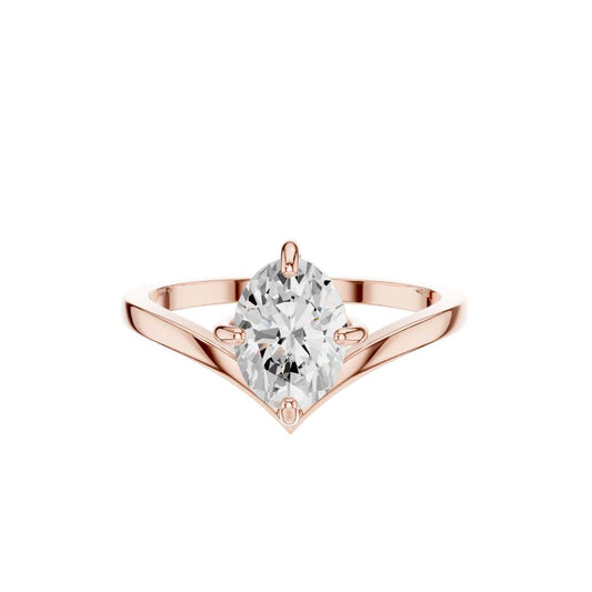 Oval Cut Lab Diamond Cathedral Solitaire Engagement Ring