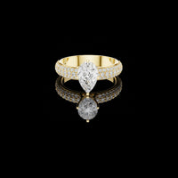 1.00 CT Gorgeous Moissanite Pear Cut Ring For Bridal Look