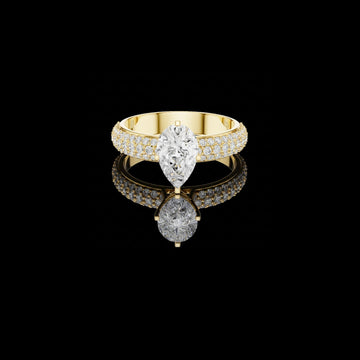 Gorgeous Lab Grown Pear Cut Ring For Bridal Look