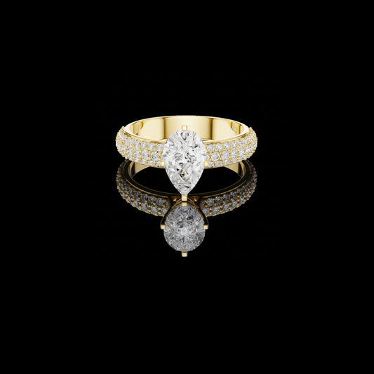 Gorgeous Pear Cut Lab Diamond Ring For Bridal Look