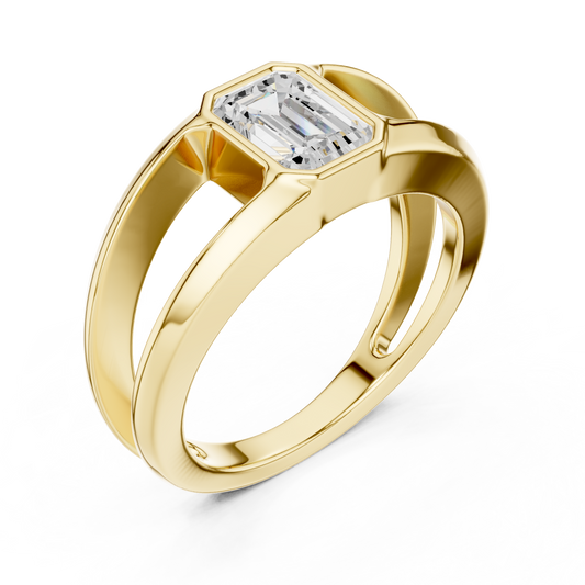 1.00 TCW Architectural Emerald Cut Lab Grown Diamond Ring A Contemporary Icon of Luxury