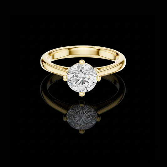 1.00 TCW Elegant Round Cut Moissanite Diamond Solitaire Ring Classic Minimalist Jewelry by Ivevar Luxury