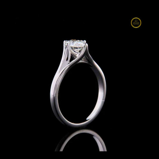 Split Shank Oval Cut Lab Diamond Cathedral Solitaire Ring