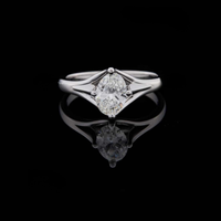 Princess Cut Lab Grown Cathedral Solitaire Ring with Split Shank Band
