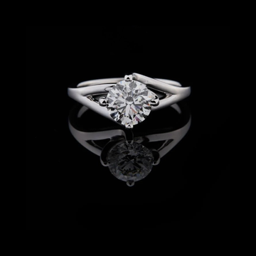 1.00 TCW Luxurious Split Shank Engagement Ring Featuring a Brilliant Round Cut Lab Grown Diamond