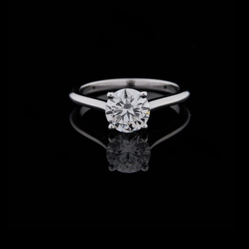 Round Cut Moissanite Solitaire Engagement Ring with Cathedral