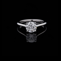 1.00 TCW Modern Minimalist White Gold Engagement Solitaire Lab Grown Diamond Ring for Her