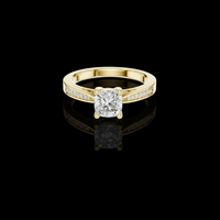 Cushion Cut Moissanite Diamond Solitaire Pave Engagement Ring
