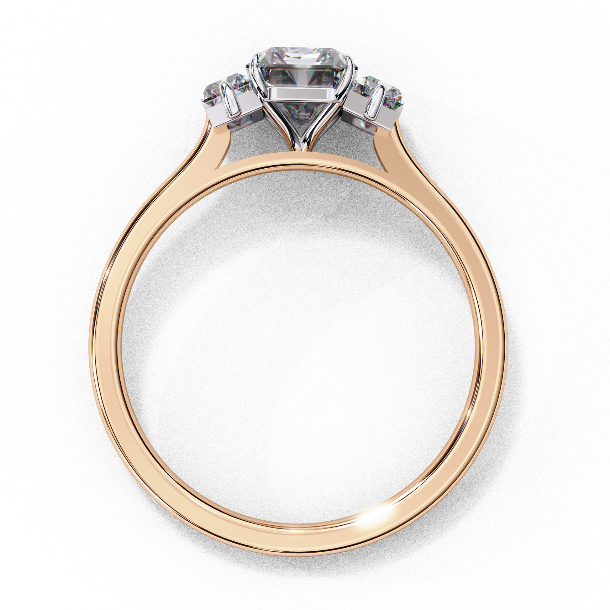 Rose gold ring with a diamond