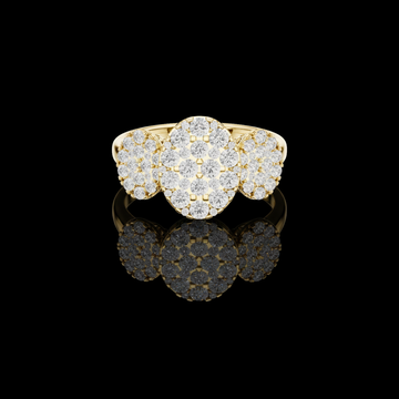 1.04 TCW Exquisite Ring Featuring Three Radiant Oval Shape With Round Cut Moissanite diamond