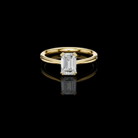 Emerald Cut Lab Grown Diamond Solitaire Engagement Ring