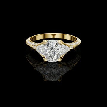 1.20 CT Stylish Moissanite Oval Cut Diamond Ring For Cocktail Party