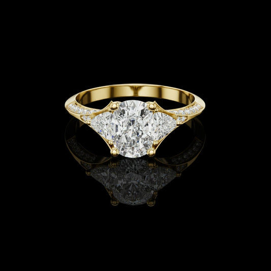 1.20 CT Stylish Lab Grown Oval Cut Diamond Ring For Cocktail Party