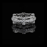 Round Cut Moissanite Diamond Pave Wedding Band