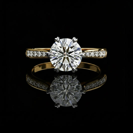 1.29 CT Affordable Luxury Lab Grown Round Cut Diamond Ring For Propose Moments