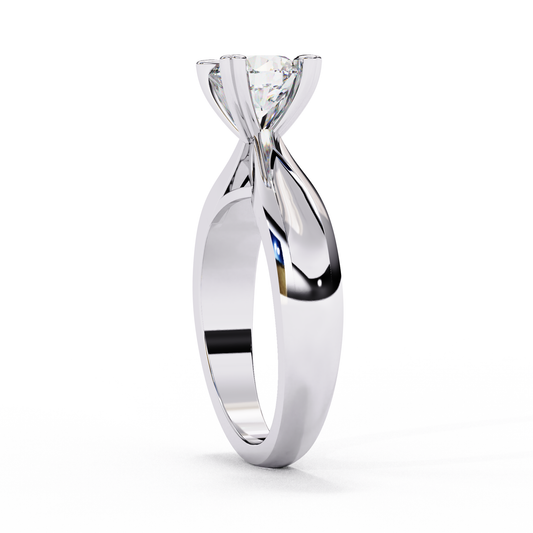 Antique Design Round Cut Moissanite Diamond Heart Shape Prong Daily Wear Ring