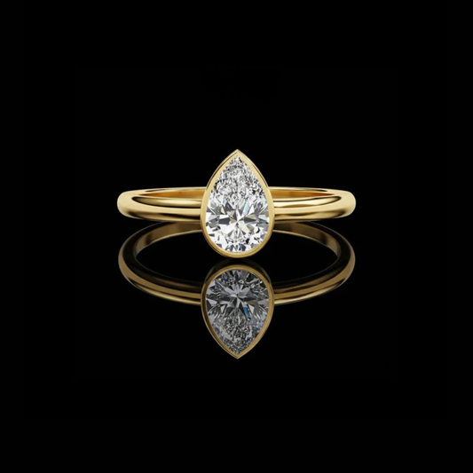 1.31 TCW Forever Pear Cut Moissanite Diamond Proposal Ring for Someone Special