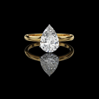 1.40 CT Pear Shaped Lab Grown Diamond Solitaire Ring Elegant Tear Drop Engagement Ring by Ivevar Luxury