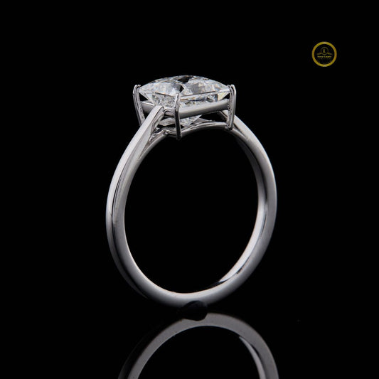 Princess Cut Moissanite Diamond Solitaire Engagement Ring