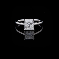 Princess Cut Moissanite Diamond Delicate Ring