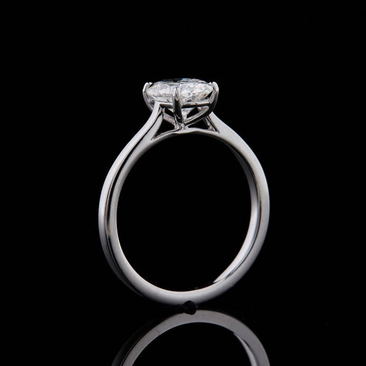 Cathedral Style Oval Cut Lab Diamond Solitaire Engagement Ring