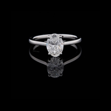 1.50 TCW Solitaire Lab Grown Diamond Ring with a Brilliant Oval Cut Center Stone