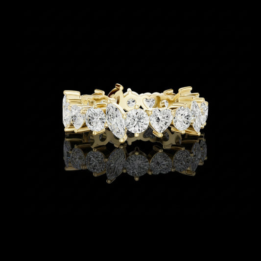 Mixed Shape Cut Lab Grown Diamond Eternity Band with Pear & Marquise