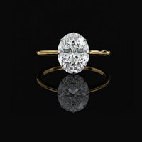 Hidden Halo Oval Cut Moissanite Diamond Engagement Ring