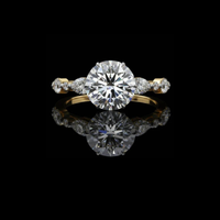1.92 CT Bright Round Cut Lab Grown Diamond Wedding Ring With Side Stones Fine Jewelry