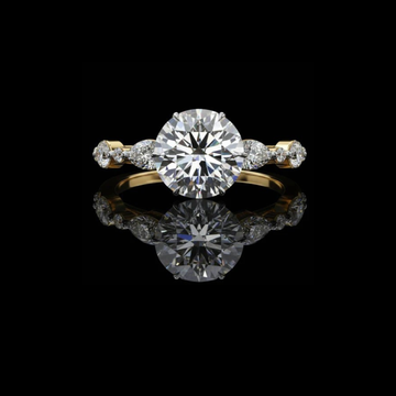 1.92 CT Bright Round Cut Lab Grown Diamond Wedding Ring With Side Stones Fine Jewelry
