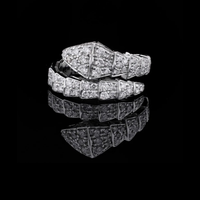 Lab Grown Diamond Serpent Wrap Ring Pave Snake Design