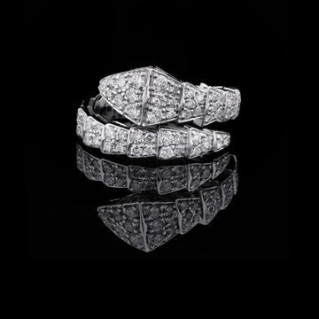 Lab Grown Diamond Serpent Wrap Ring Pave Snake Design