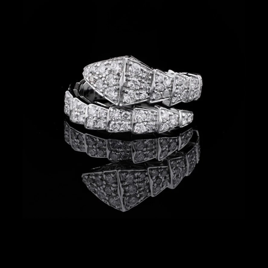 Lab Grown Diamond Serpent Wrap Ring Pave Snake Design