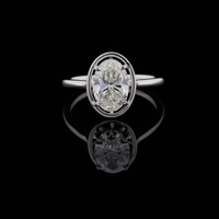 Oval Cut Lab Grown Diamond Solitaire Band Ring
