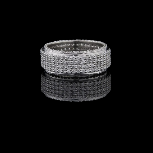 Wide Pave Lab Grown Diamond Delicate Band Ring