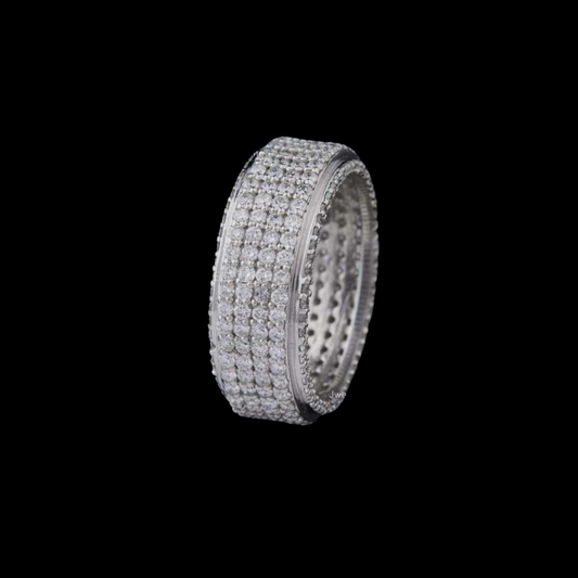 Wide Pave Lab Grown Diamond Delicate Band Ring