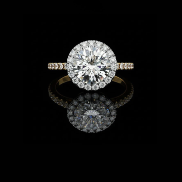 Round brilliant Cut Halo Lab Grown Diamond Pave Ring