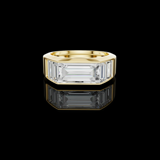 2.33 CT Architectural Baguette Moissanite Diamond Statement Band with Precision-Set Geometry