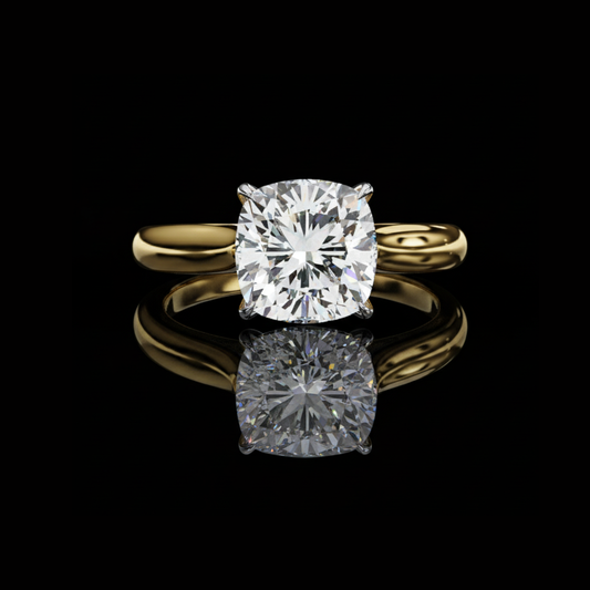 2.65 TCW Radiance Cushion Cut Moissanite Diamond Solitaire Engagement Ring Classic Elegance with Modern Sparkle