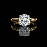 Cushion Lab Grown Diamond Solitaire Engagement Ring