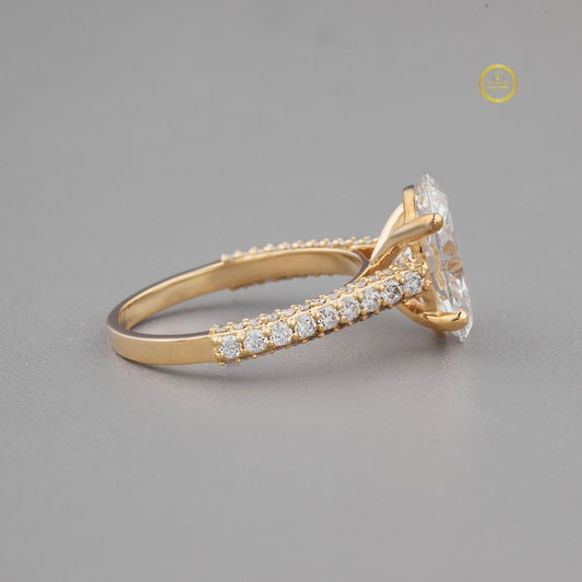Oval Lab Grown Diamond Wedding Ring With Full Pave Band