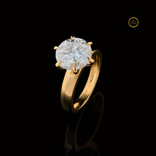 Six Prong Round Lab Diamond Solitaire Engagement Ring