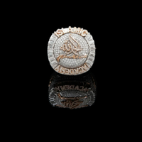5.30 TCW Majestic Moissanite Diamond Encrusted Islamic Calligraphy Statement Ring with Emerald Halo Detailing