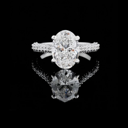 3.00 CT Gorgeous Oval Cut Moissanite Diamond Solitaire Anniversary Ring for Cocktail Shine