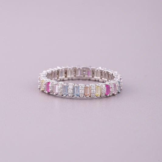 Halo Natural Sapphire Diamond Engagement Ring